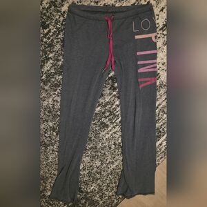 PINK Victoria's Secret Charcoal Joggers with Pink Accents